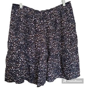 LOFT Women's Skirt, Size L, blue, floral, tiered
